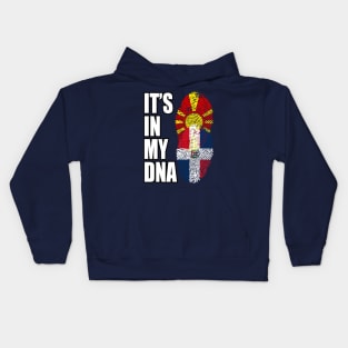 Macedonian And Dominican Mix Heritage DNA Flag Kids Hoodie